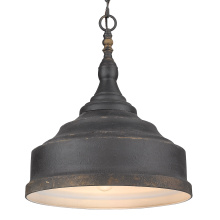 Golden 0806-3P ABI - Golden Lighting Keating 3-light Pendant in Antique Black Iron